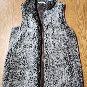 Peach Love California Womens Vest Sz Small Shepra Polyester Brown And Beige C114